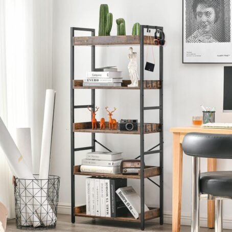 Adjustable 5-Tier Open Bookcase - Image 2