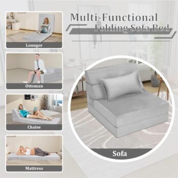 5-in-1 Folding Sofa Bed with Pillow