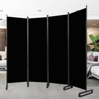 Room Divider Portable 88” Partition with 4 Panels