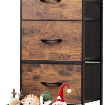 Dresser with 4 Drawers, Fabric Storage Tower